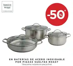 Hipercor basics baterías de acero inoxidable oferta
