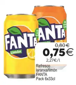 Plenus Supermercados Fanta refresco laranxa/limón oferta