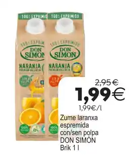 Plenus Supermercados Don simon zume laranxa espremita con/sen polpa oferta