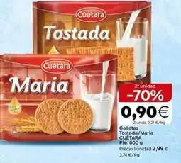 SPAR Cuétara - galletas tostada/maria oferta