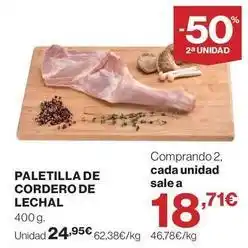 Supercor Paletilla de cordero de lechal oferta