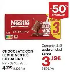 Supercor Nestlé - chocolate con leche extrafino oferta