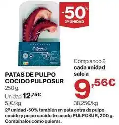 Supercor Patas de pulpo cocido oferta