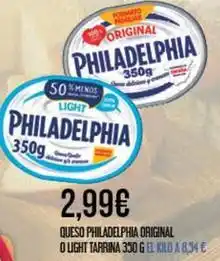 Claudio Philadelphia - queso original o light tarrina oferta