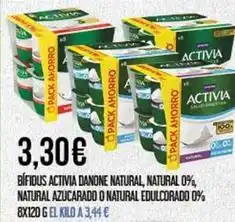 Claudio Danone - bifidus activia natural, natural 0%, natural azucarado o natural edulcorado 0% oferta
