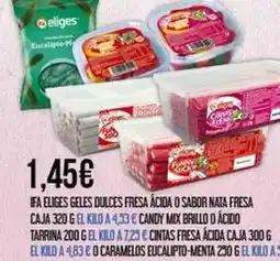 Claudio Ifa eliges - geles dulces fresa acida o sabor nata fresa oferta
