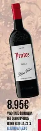 Claudio Protos - vino tinto d.o. ribera del duero prottos roble oferta