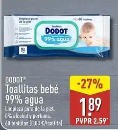 ALDI Dodot - toallitas bebe 99% agua oferta