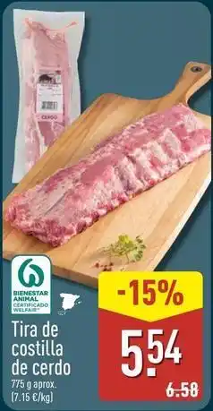 ALDI Tira de costilla de cerdo oferta