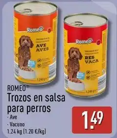 ALDI Romeo - trozos en salsa para perros oferta