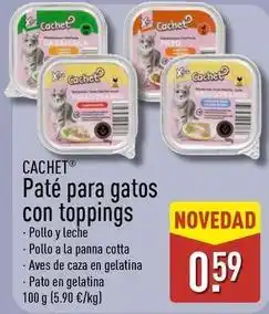 ALDI Cachet - pate para gatos con toppings oferta
