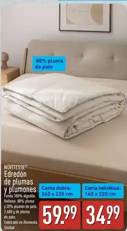ALDI Novitesse - edredon de plumas y plumones oferta