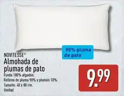 ALDI Novitesse - almohada de plumas de pato oferta