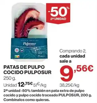 Pulposur patas de pulpo cocido