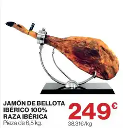 El Corte Inglés Jamón de bellota ibérico 100% raza ibérica oferta
