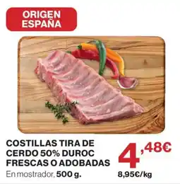 El Corte Inglés Costillas tira de cerdo 50% duroc oferta