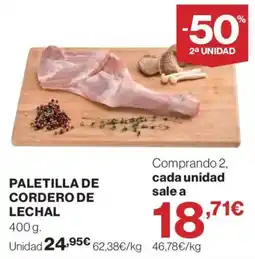 El Corte Inglés Paletilla de cordero de lechal oferta