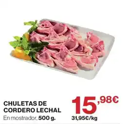 El Corte Inglés Chuletas de cordero lechal oferta