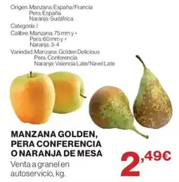 El Corte Inglés Manzana Golden, Pera Conferencia O Naranja De Mesa oferta