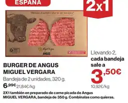 El Corte Inglés Miguel Vergara burger de angus oferta