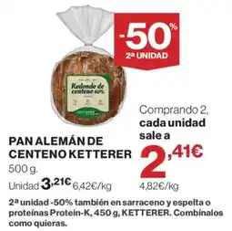 El Corte Inglés Ketterer pan alemán de centeno oferta