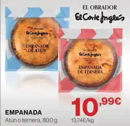 El Corte Inglés El obrador empanada oferta