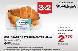 El Corte Inglés El obrador croissant recto de mantequilla oferta