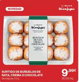 El Corte Inglés El obrador buñuelos de nata, crema y chocolate oferta