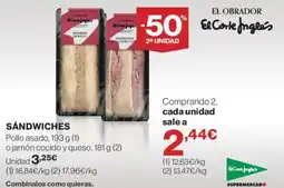 El Corte Inglés el obrador sándwiches oferta