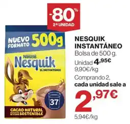 El Corte Inglés Nesquik instantáneo oferta