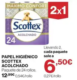 El Corte Inglés Scottex papel higiénico acolchado oferta