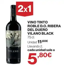 El Corte Inglés Vilano vino tinto roble d.o. ribera del duero black oferta