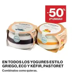 El Corte Inglés Pastoret yogures estilo griego, eco y kéfir oferta