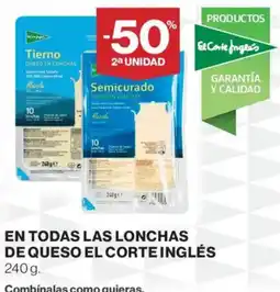 El Corte Inglés El Corte Inglés queso en lonchas oferta