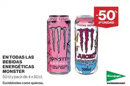 El Corte Inglés Monster Energy en todas las bebidas energeticas oferta