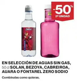 El Corte Inglés Aguas sin gas solan bezoya cabreiroa auara o fontarel zero sodio oferta