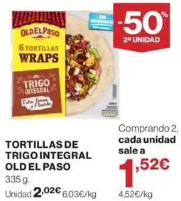 El Corte Inglés old el paso tortillas de trigo integral oferta