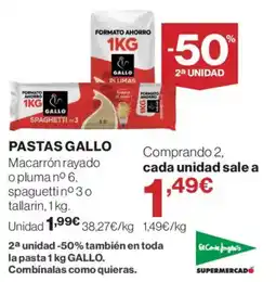El Corte Inglés Pasta gallo oferta