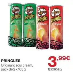 El Corte Inglés Pringles original o sour cream oferta