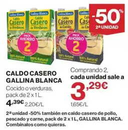 El Corte Inglés Caldo casero gallina blanca oferta