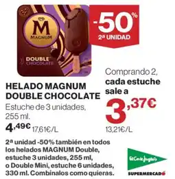 El Corte Inglés magnum helado double chocolate oferta
