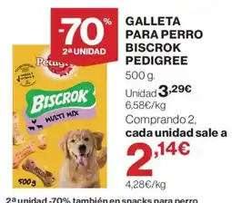 El Corte Inglés Pedigree galleta para perro biscrok oferta
