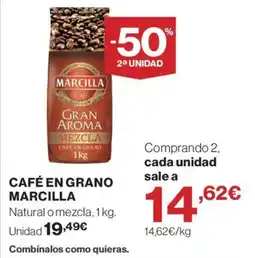 El Corte Inglés Marcilla café en grano oferta