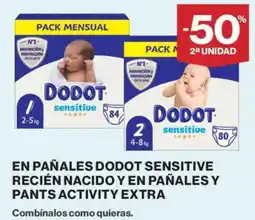 El Corte Inglés Dodot sensitive Recién nacido y en pañales y pants activity extra oferta
