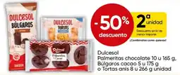 FROIZ Dulcesol palmeritas chocolate búlgaros cacao tortas anís oferta