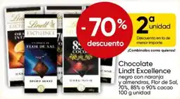FROIZ Lindt Excellence chocolate negro con naranja y almendras, Flor de Sal oferta