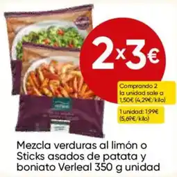 FROIZ Verleal mezcla verduras al limón o sticks asados de patata y boniato oferta