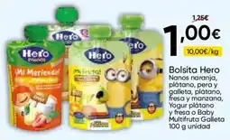 FROIZ Hero Bolsita Hero Nanos naranja, plátano, pera y galleta, plátano, fresa y manzana, Yogur plátano y fresa o Baby Multifruta G oferta
