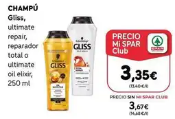 SPAR Gran Canaria Gliss - champú oferta