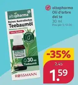 Rossmann Altapharma - oli d'arbre del te oferta